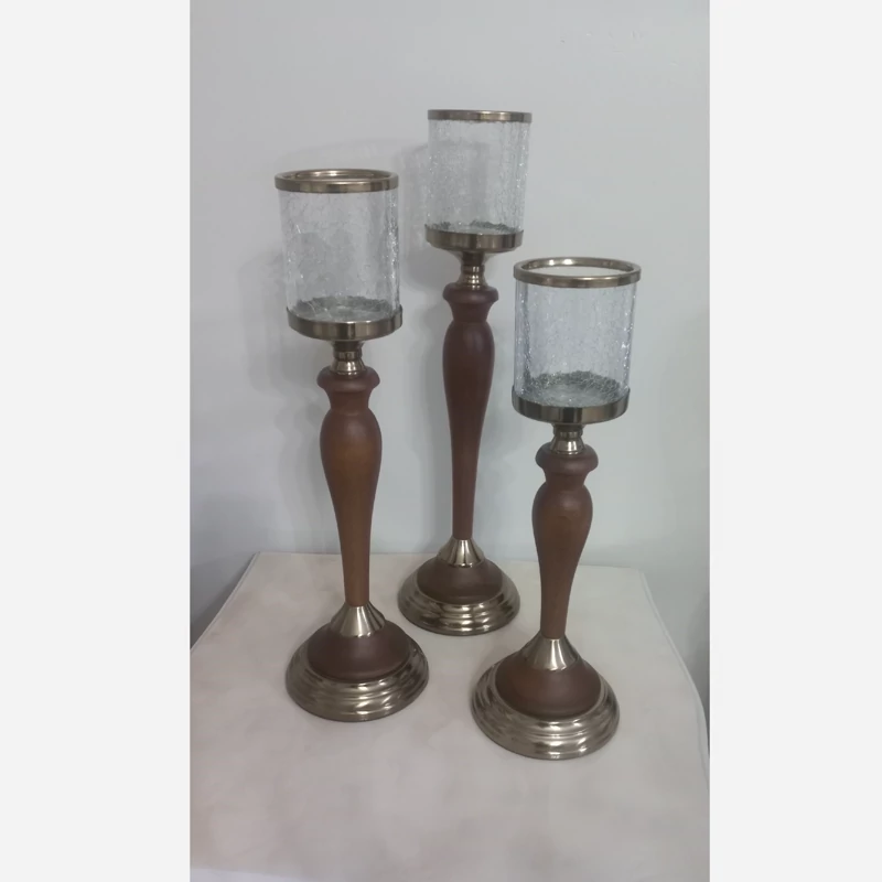 شمعدان 3 سه سایز چوبی