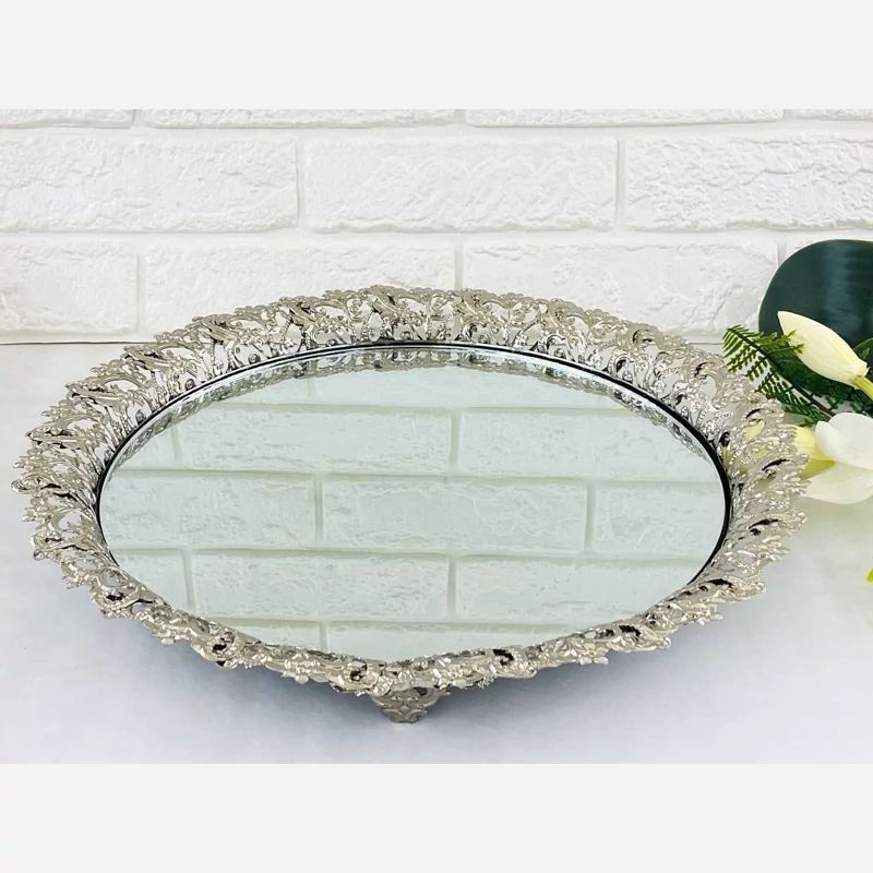 سینی گرد کف آیینه ای