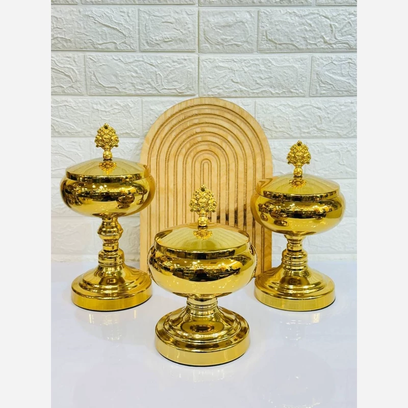 شکلات خوری 3 سایز توپی طلایی